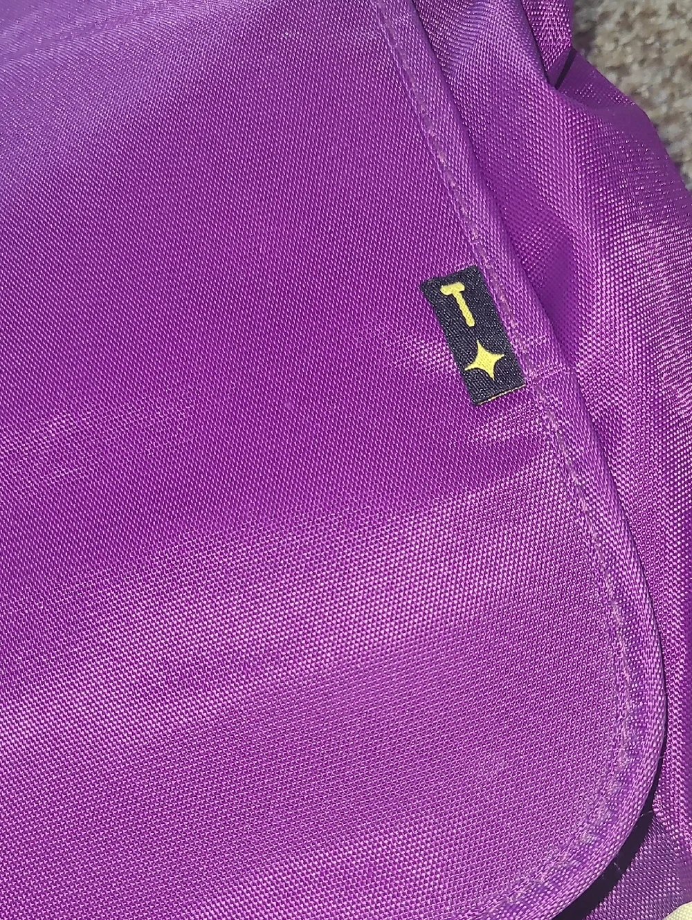 Purple Nylon Backpack with Cream Accents